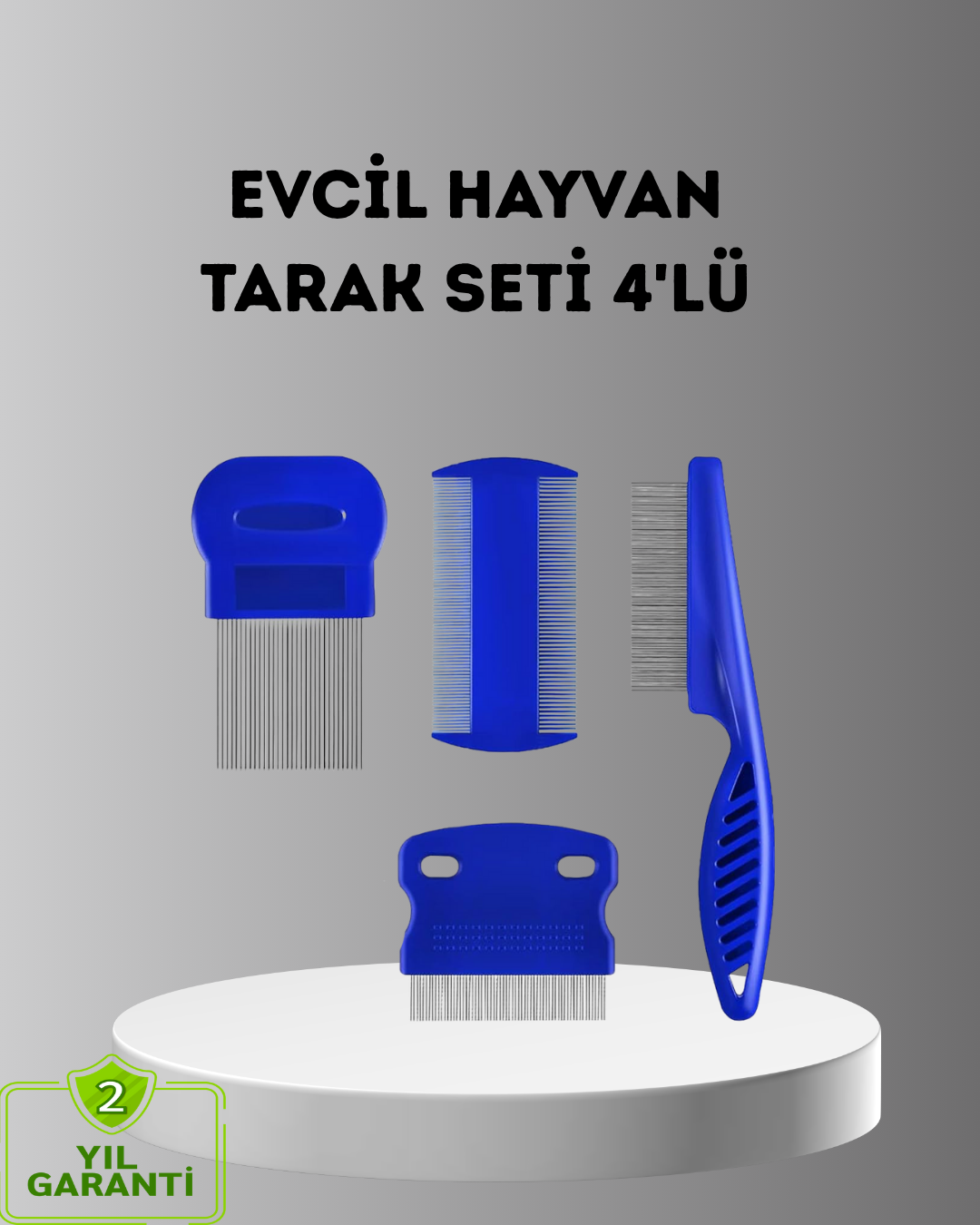 4’lü Kedi Köpek Tüy Temizleme Seti – Paslanmaz Çelik,Ergonomik ve Uzun Ömürlü - Lisinya