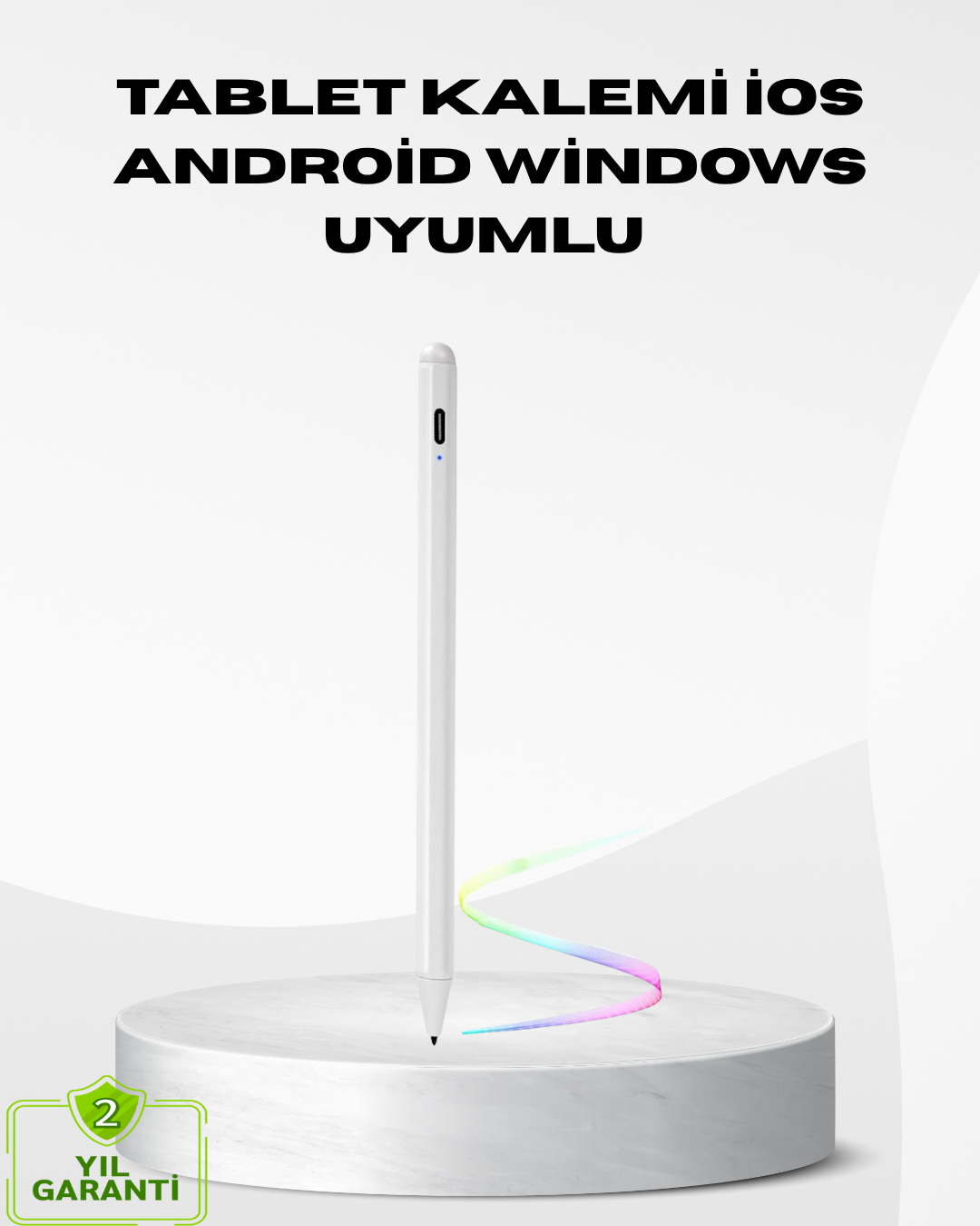 Type-C Şarjlı Dokunmatik Kalem – iPad, iPhone ve Android Uyumlu, Sessiz Çalışan - Lisinya