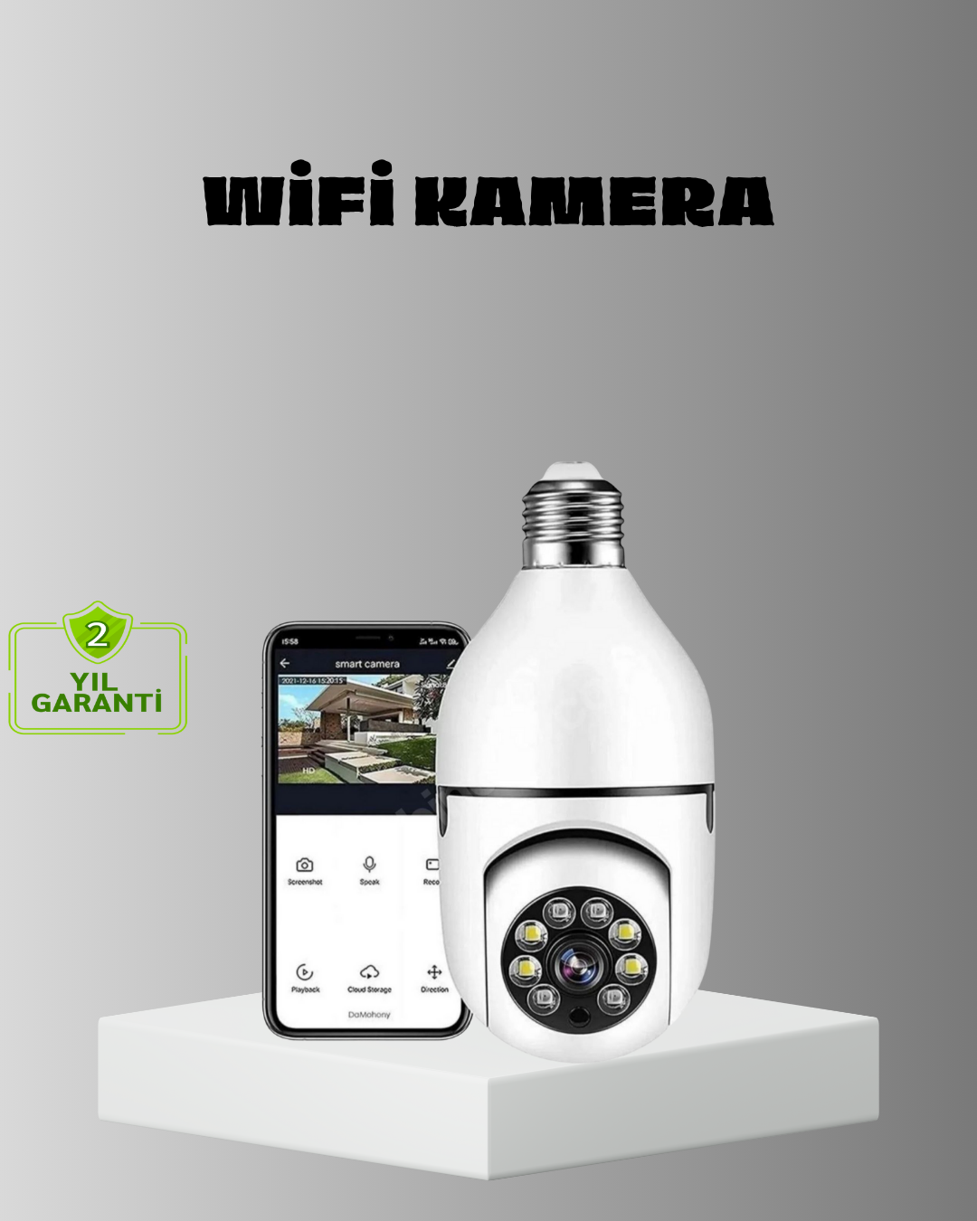 Akıllı Duy Kamera Gece Görüşlü ve Hareket Algılama Sensörlü - Lisinya