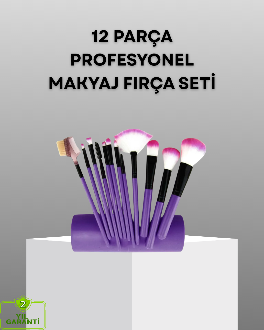 Ultra Yumuşak 12’li Makyaj Fırça Seti – Dökülme Yapmaz, Dalin Şampuan ile Temizlenebilir - Lisinya