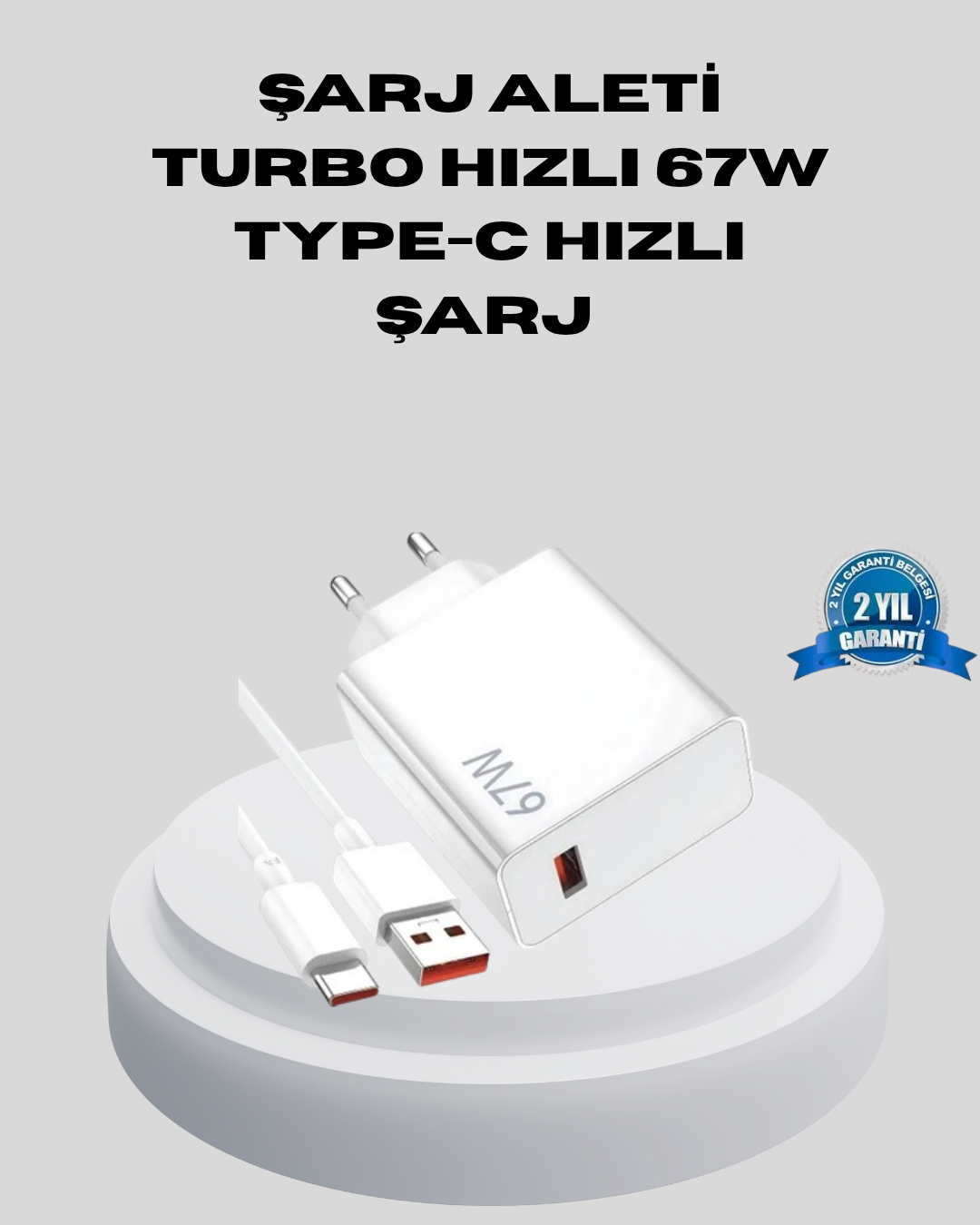 67W Type-C Turbo Şarj Cihazı – Aşırı Akım ve Isı Koruması, Seyahat Uyumlu - Lisinya