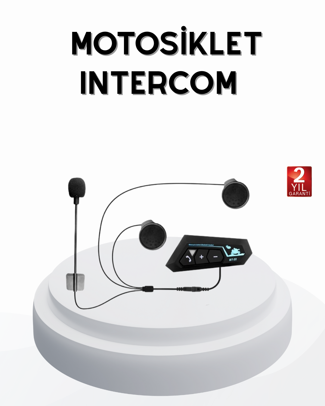 BT22 Kablosuz Kask Kulaklığı – Bluetooth 5.0, Intercom, Su Geçirmez ve Uzun Ömürlü Batarya - Lisinya
