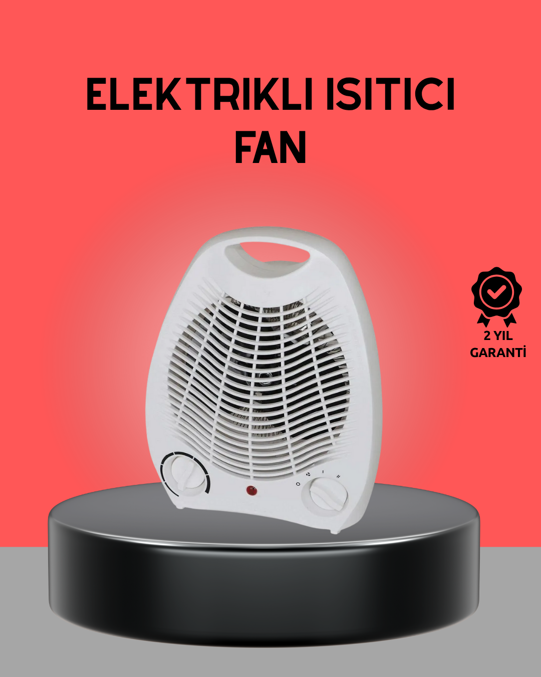 Mini Elektrikli Isıtıcı 2000W – Termostatlı Fanlı Isıtma, Taşınabilir Tasarım - Lisinya