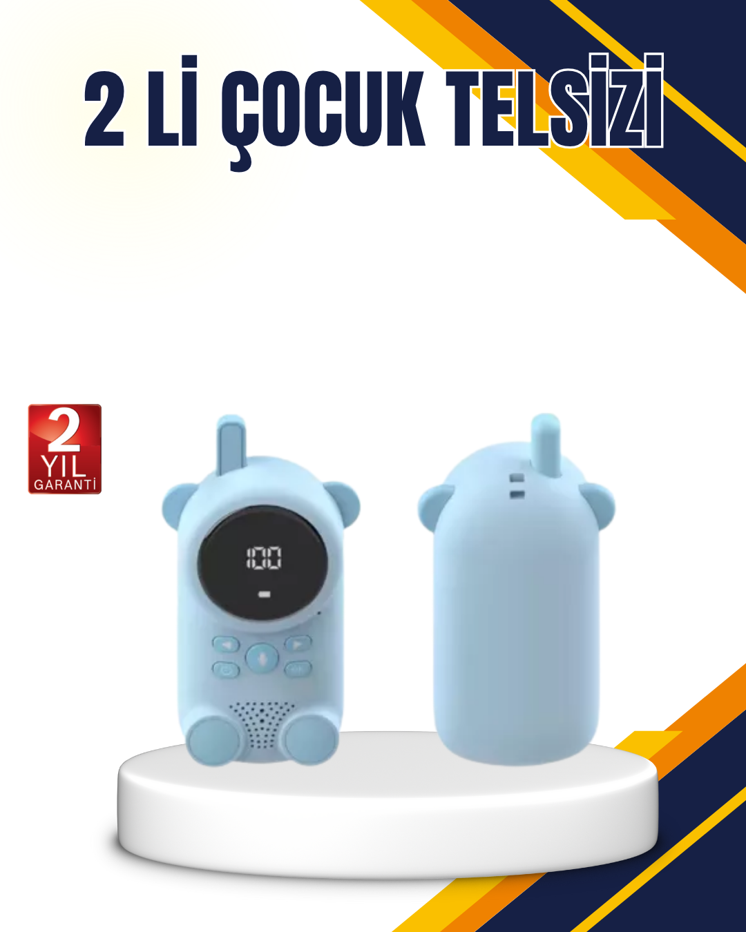 Çocuk ve Bebek Telsizi – 22 Kanal, VOX Modu, USB Şarjlı, Renkli Ekran - Lisinya