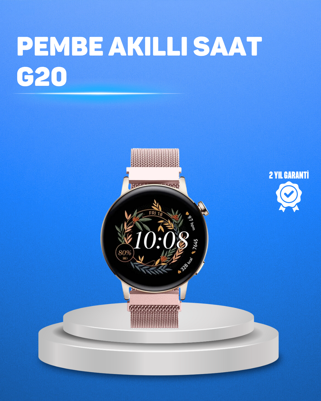 Kablosuz Şarjlı Tam Ekran Akıllı Saat – Türkçe Dil Desteği ve Uzun Pil Ömrü - Lisinya