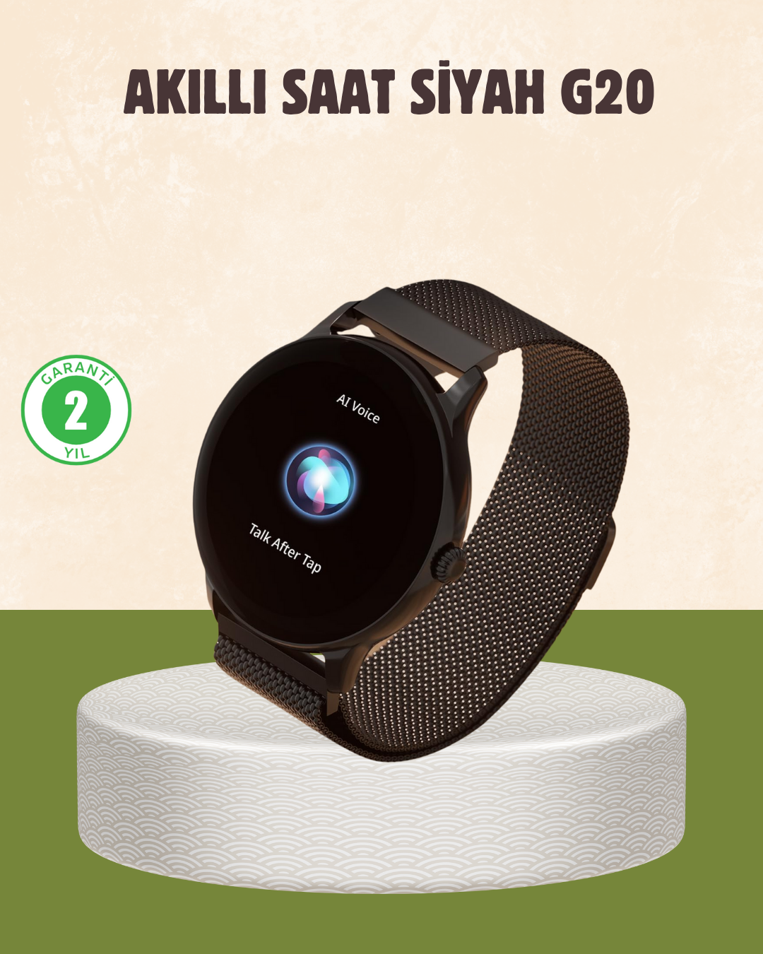 G20 Mini Akıllı Saat – Sağlık Takibi, Uzun Pil Ömrü, Dokunmatik Renkli Ekran - Lisinya