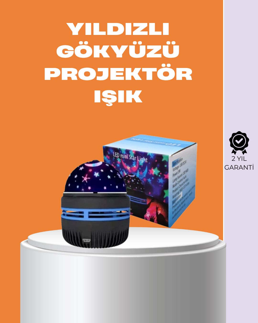 Star Master Galaxy Projektör – 360° Dönebilen Gece Lambası, Dekoratif Ambiyans Işığı - Lisinya