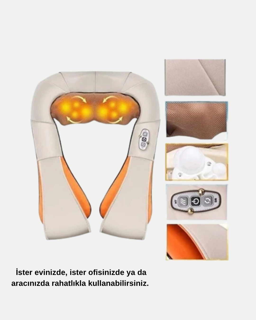Yoğurmalı Isıtmalı Masaj Aleti – Ev, Ofis ve Araç Kullanımına Uygun, Çok Bölgeli Masaj Sistemi - Lisinya
