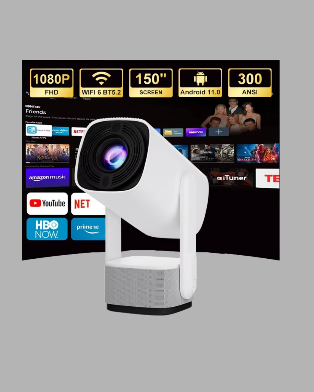 HD 720p Projeksiyon Cihazı – Geniş Ekran, 10.000 Saat Ampul Ömrü, Ev Sineması Deneyimi - Lisinya