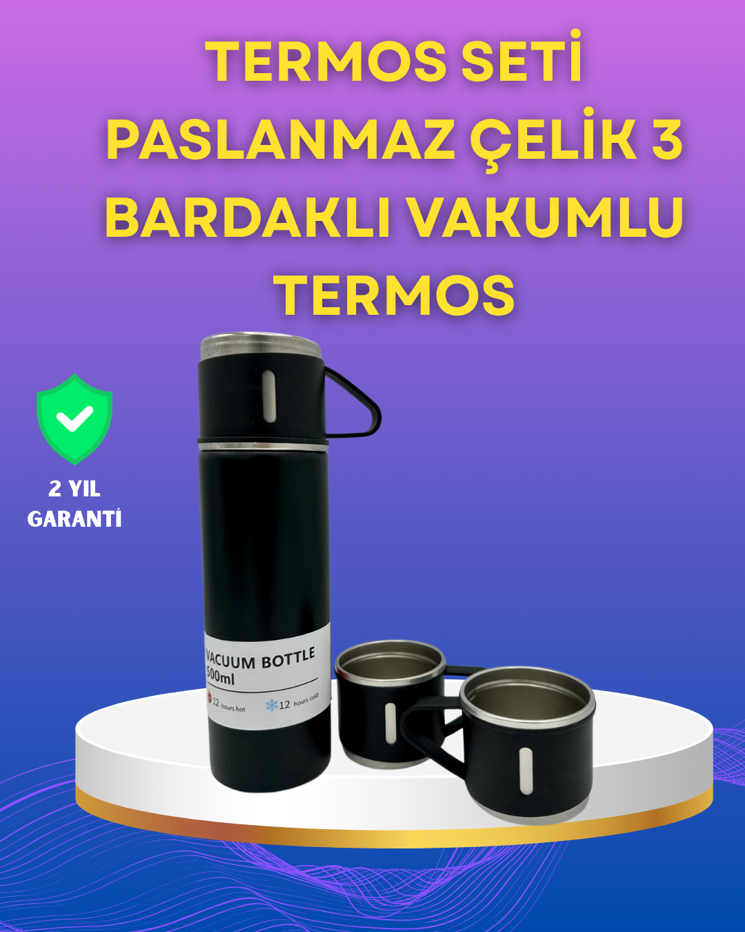 Çelik Termos Bardak Seti | 500 ml Kapasite, Kaymaz Taban, Hediye Kutulu - Lisinya Çelik Termos Bardak Seti | 500 ml Kapasite, Kaymaz Taban, Hediye Kutulu - Lisinya
