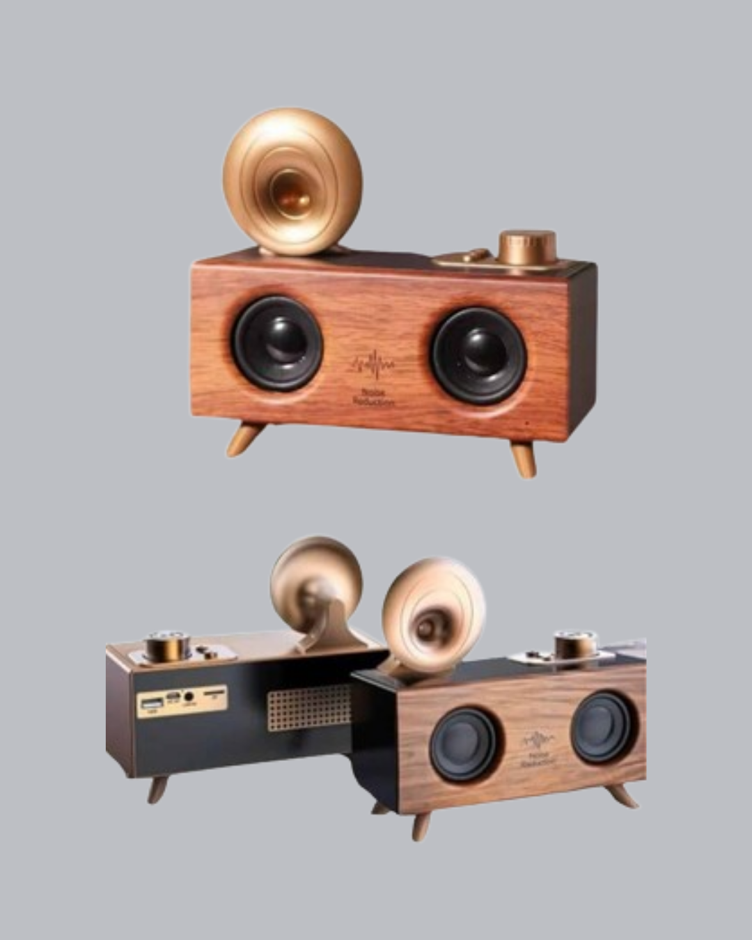 Retro Gramofon Tasarımlı Bluetooth Hoparlör – 3D Stereo Ses, 1800 mAh Batarya - Lisinya
