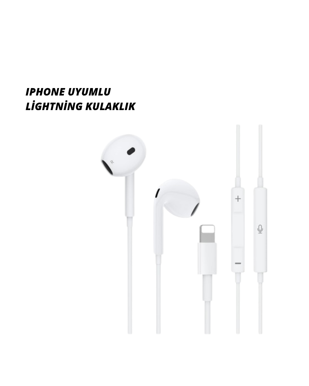 iPhone 14 ve altındaki modellerle uyumlu Kablolu kulaklık - Lisinya