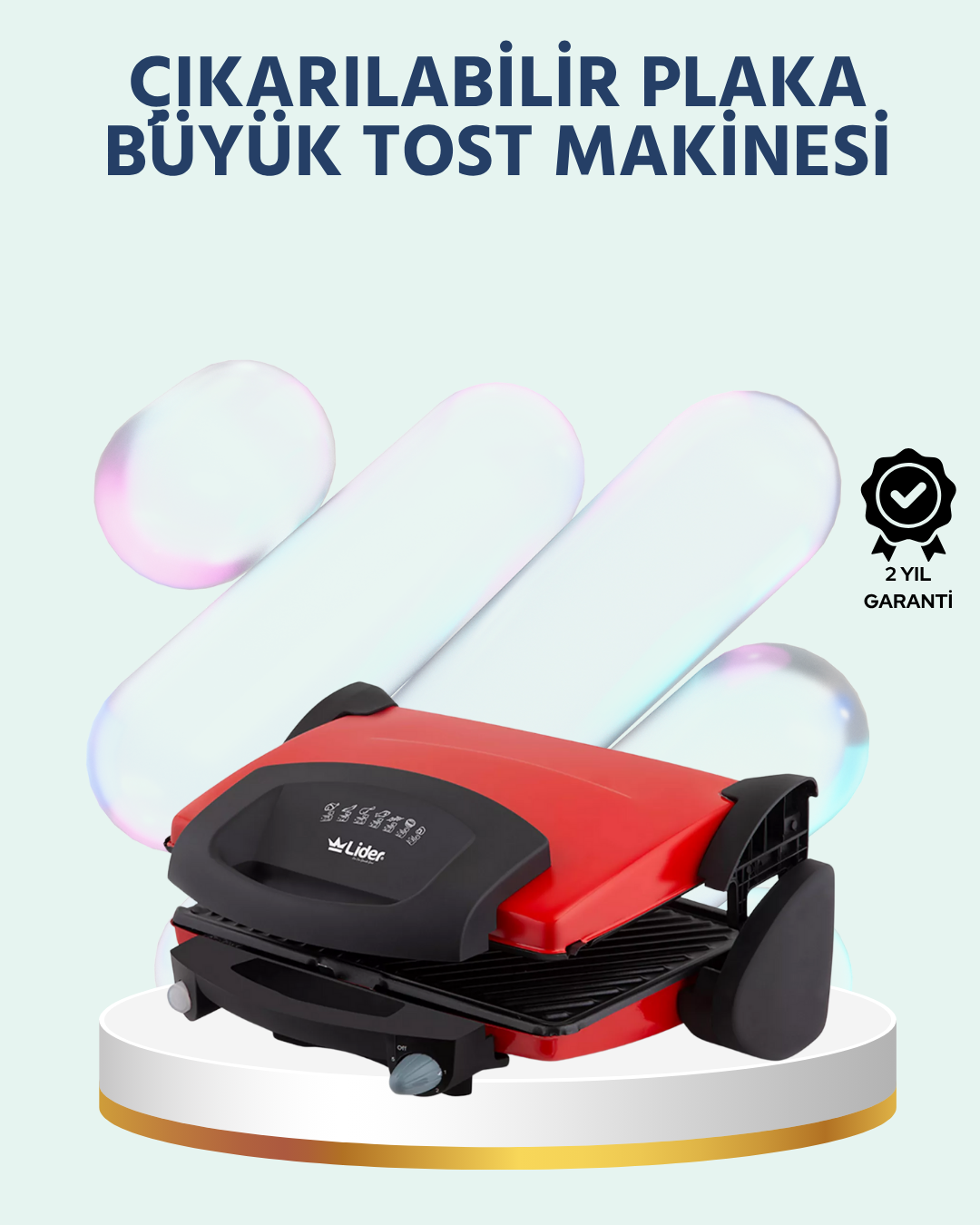 2000W Tost ve Izgara Makinesi – Granite/Teflon Plaka Seçenekli - Lisinya