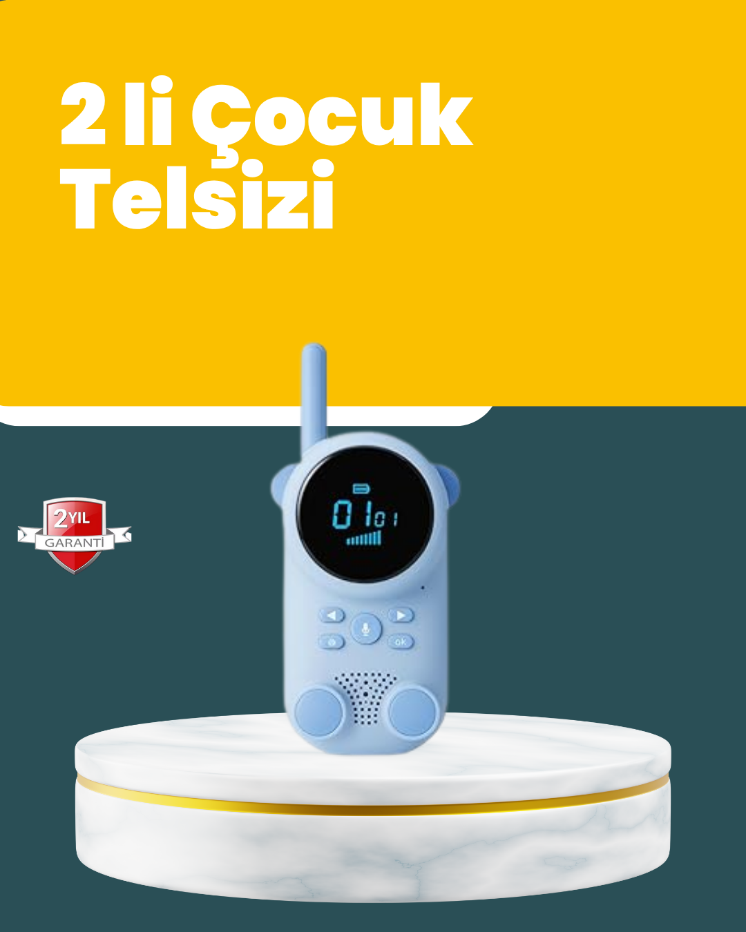 LCD Ekranlı Çocuk Telsizi – İki Yönlü Ses, 1-3 km Çekim Mesafesi - Lisinya