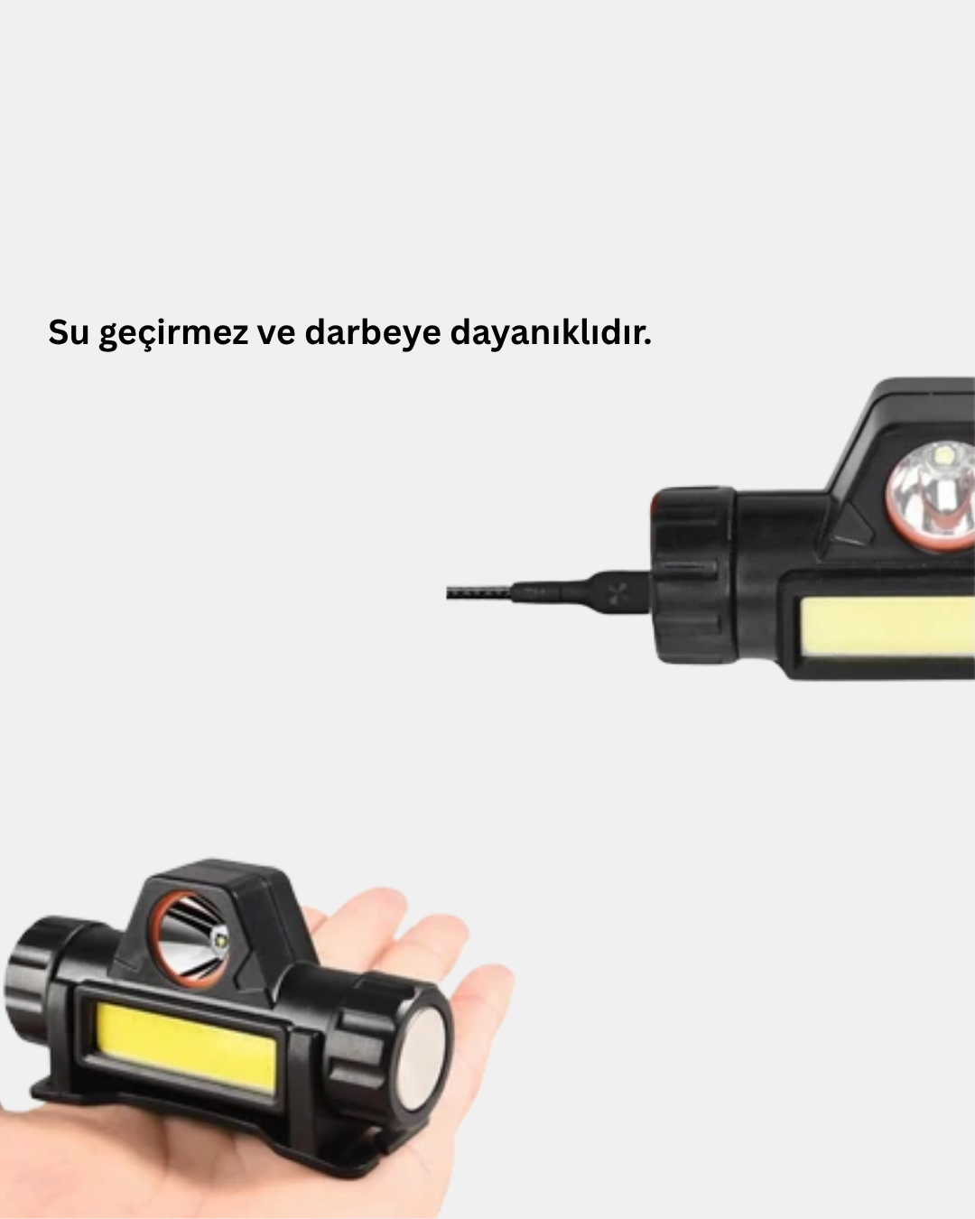 Kamp ve Doğa İçin Şarjlı LED Baş Feneri – Mıknatıslı, Su Geçirmez - Lisinya