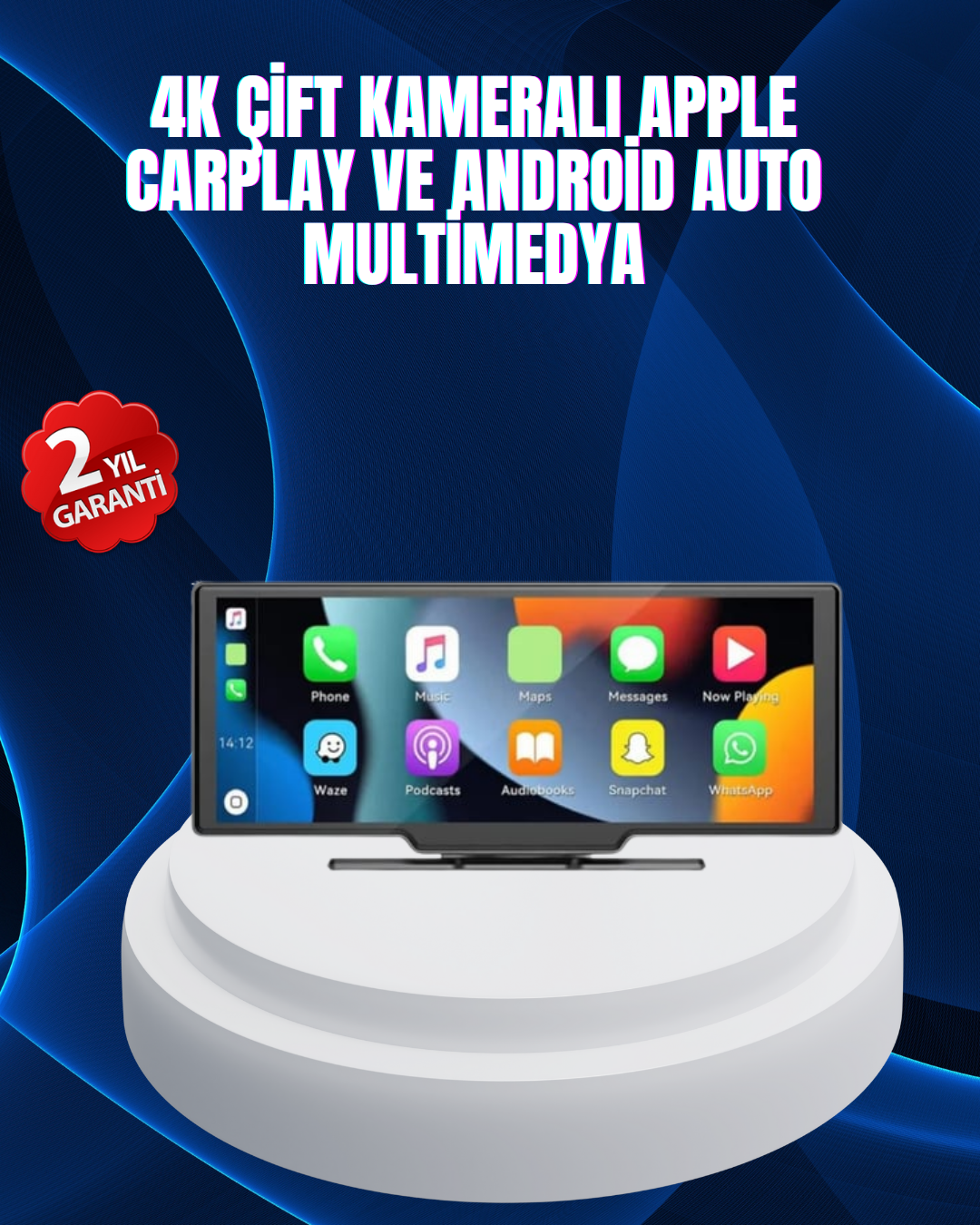 Fiat Egea, Linea, Doblo, Peugeot , Citroen C3, C4, Opel Astra, Corsa, Insignia Uyumlu 10.26” IPS Dokunmatik CarPlay Multimedya – 4K Ekran - Lisinya