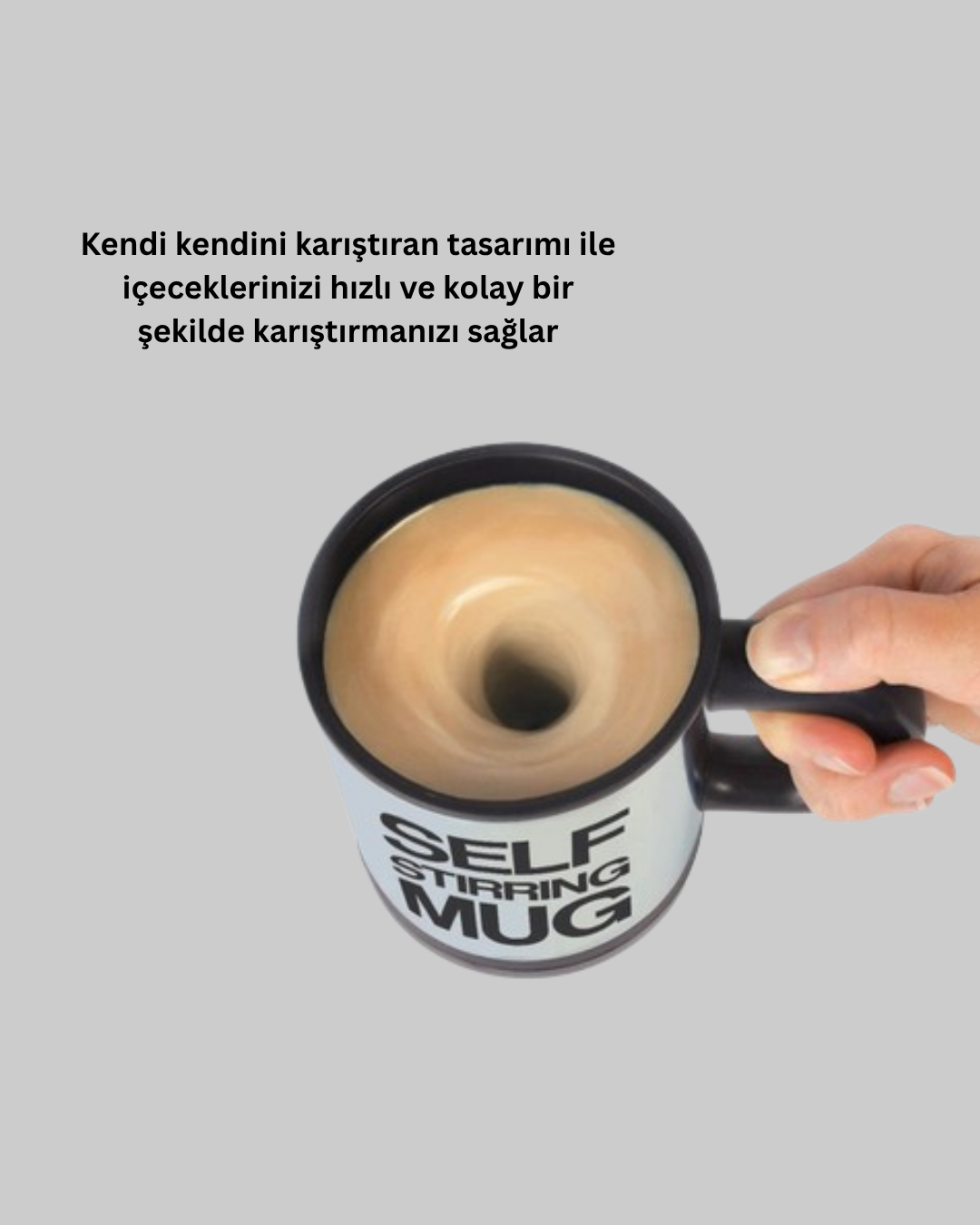 Paslanmaz Çelik Kendi Kendini Karıştıran Akıllı Kupa – Isı Yalıtımlı - Lisinya