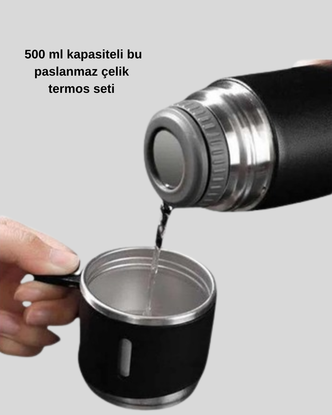 Paslanmaz Çelik 500 ml Termos Seti – 8 Saat Isı Koruma, Vakumlu, Sızdırmaz ve Taşınabilir - Lisinya Paslanmaz Çelik 500 ml Termos Seti – 8 Saat Isı Koruma, Vakumlu, Sızdırmaz ve Taşınabilir - Lisinya