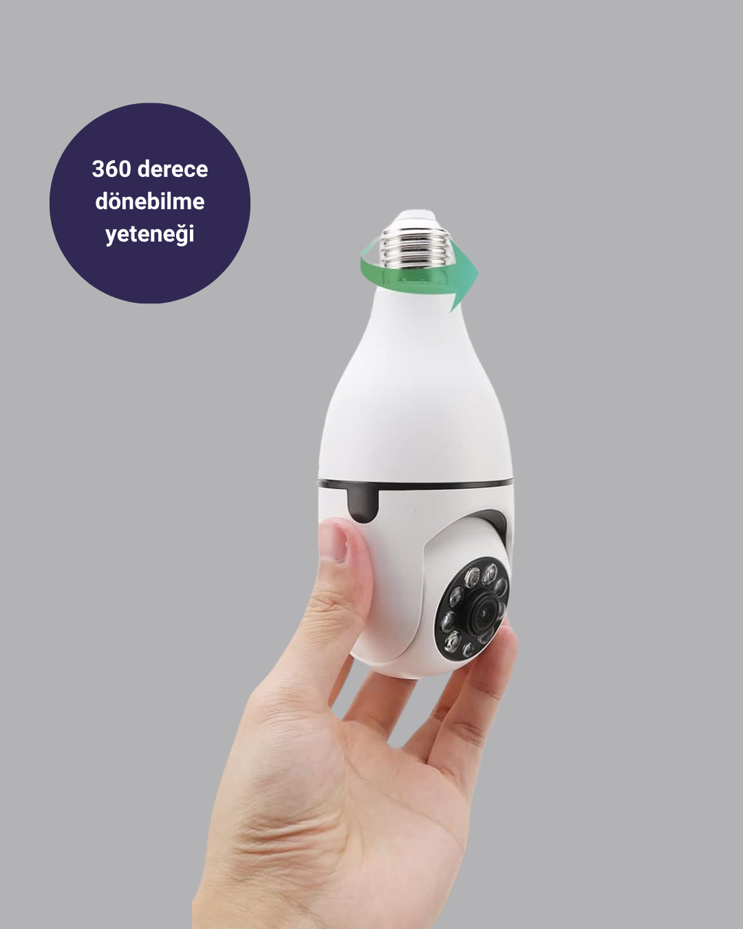 Akıllı Duy Kamera 360 Derece Dönebilir ve PTZ Teknolojili - Lisinya