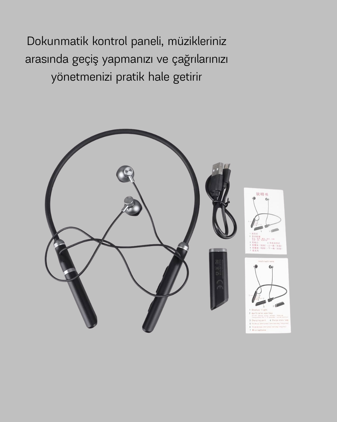 ANC Özellikli Kablosuz Bluetooth Kulaklık – Gürültü Engelleme, Eller Serbest Arama - Lisinya