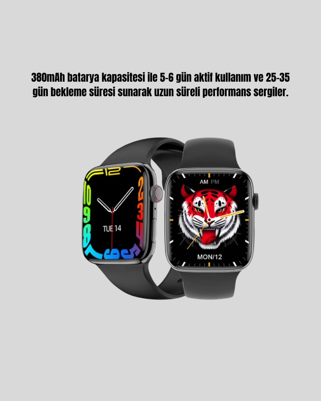 1.9 İnç Akıllı Saat – Bluetooth 5.0, Kablosuz Şarjlı, IP68 Su Geçirmez Akıllı Saat - Lisinya