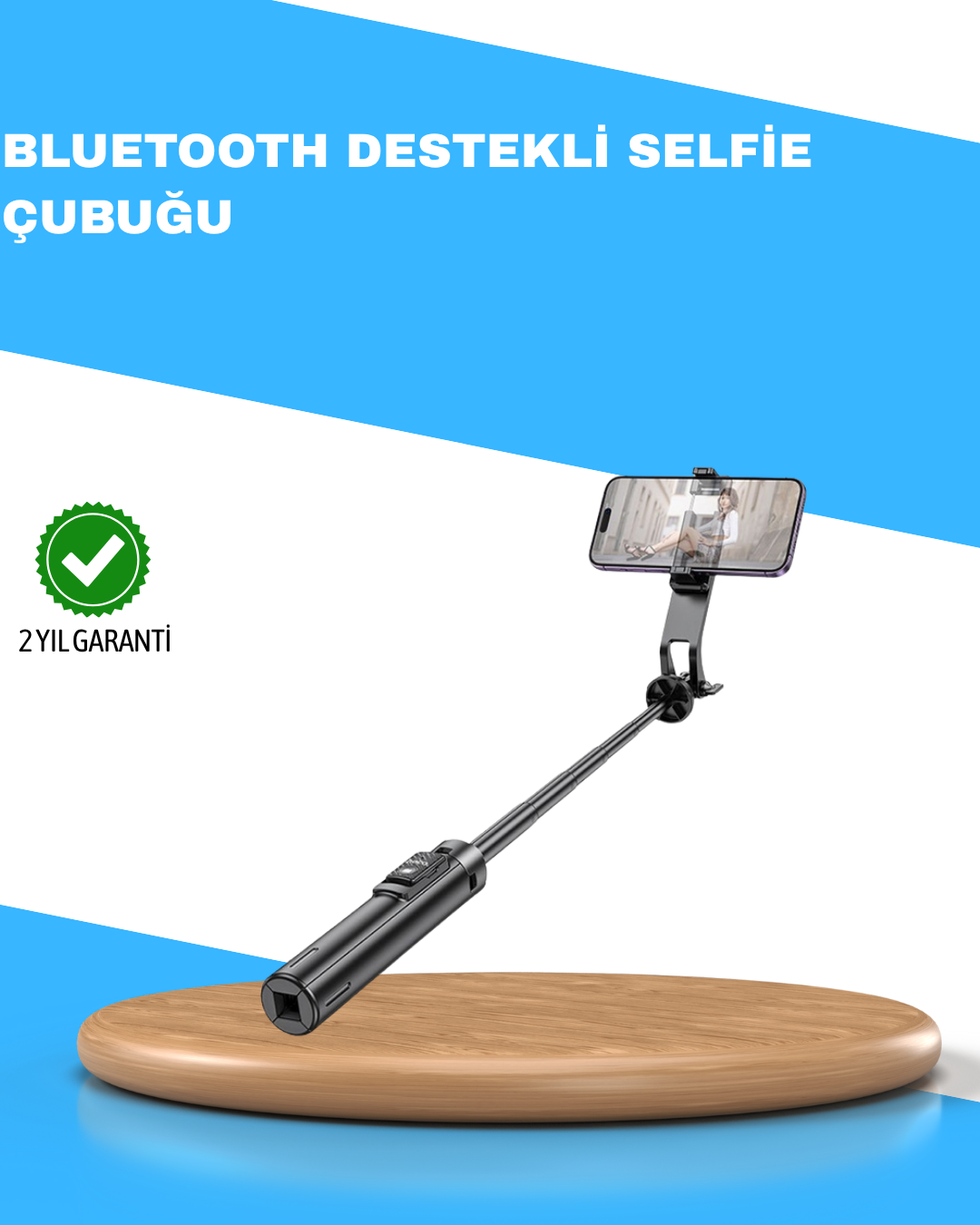 Uzaktan Kumandalı Bluetooth Selfie Çubuğu– Işıklı, 130 cm Ayarlanabilir - Lisinya