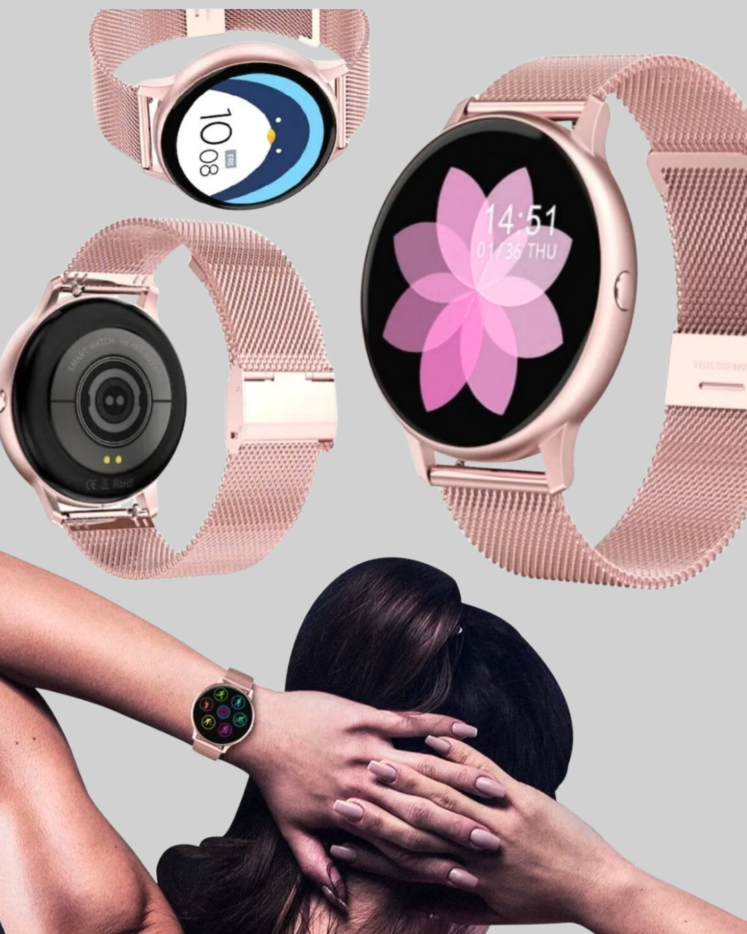 Renkli Ekranlı Akıllı Saat – Kalp Atış, Adım, Uyku Takibi, IP68 Su Geçirmez - Lisinya