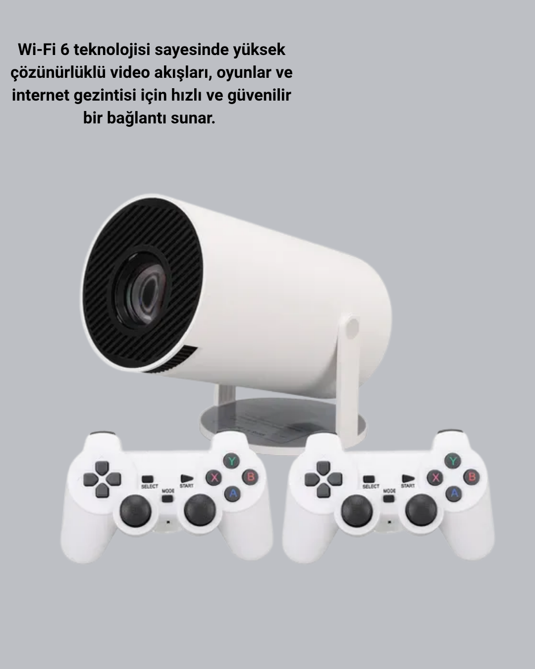 Wi-Fi 6 ve Bluetooth 5.0 Destekli 4K Akıllı Projeksiyon Cihazı - Lisinya