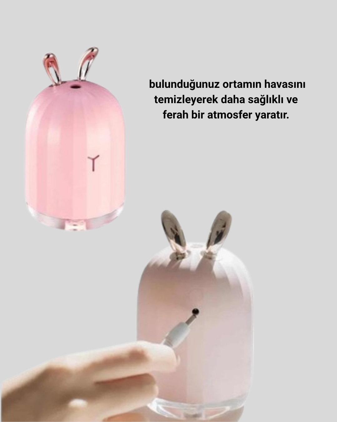 Sessiz Ultrasonik Hava Nemlendirici – Su Bazlı Buhar Difüzör - Lisinya