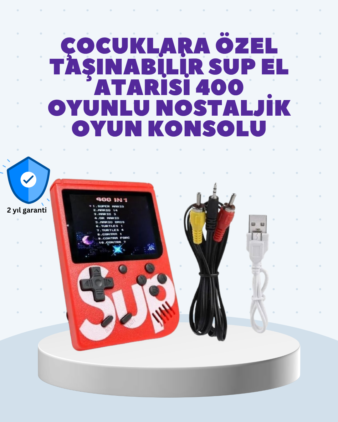 Şarjlı Taşınabilir El Oyun Konsolu 400 Oyun - Lisinya Şarjlı Taşınabilir El Oyun Konsolu 400 Oyun - Lisinya