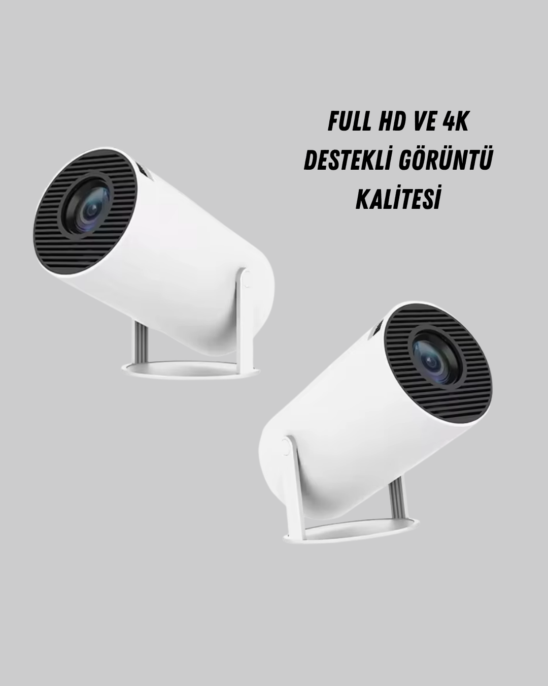 Ev Sineması Projeksiyon Cihazı – 160 ANSI Lümen, 4K Uyumlu ve Kablosuz Görüntü Aktarımı - Lisinya