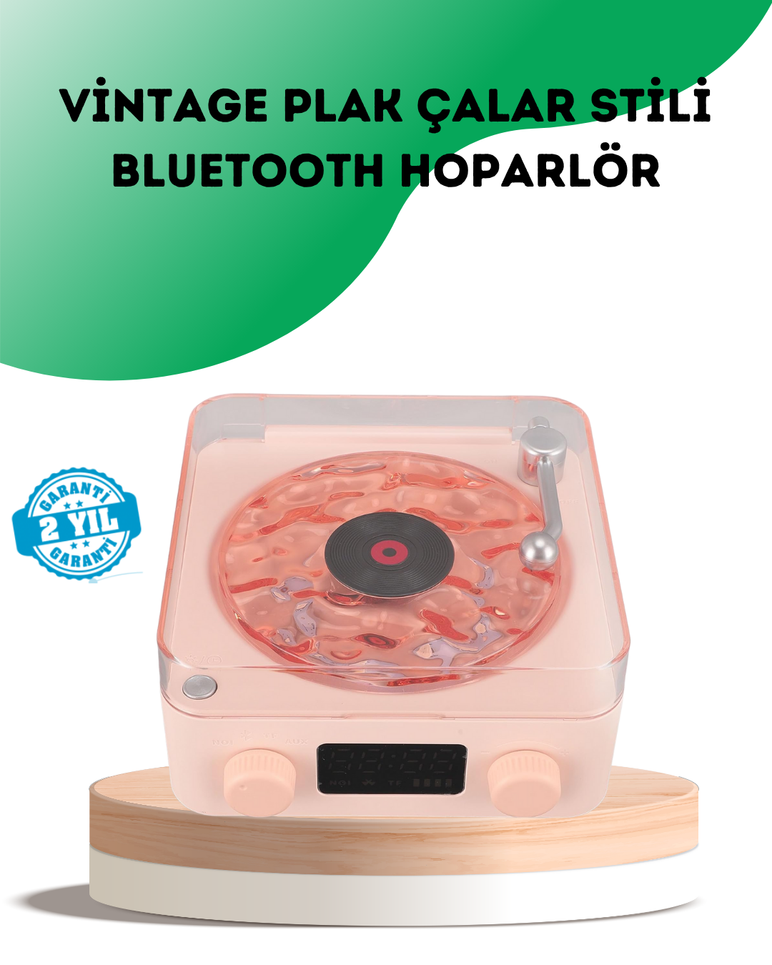 Retro Bluetooth Hoparlör – Kristal Ses, Gece Lambası, Saatli Tasarım - Lisinya Retro Bluetooth Hoparlör – Kristal Ses, Gece Lambası, Saatli Tasarım - Lisinya
