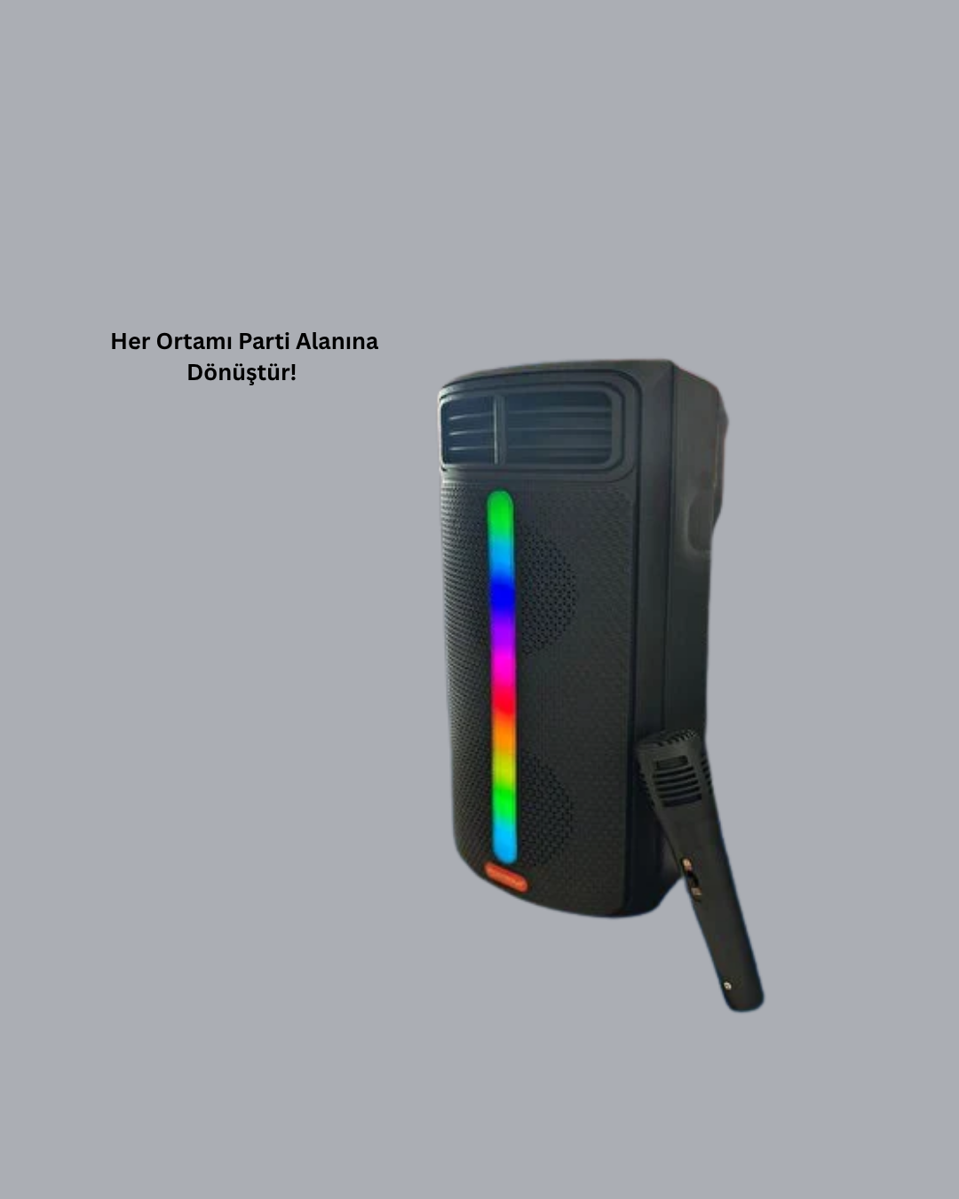 Şarjlı Işıklı Bluetooth Hoparlör | USB, AUX, TF Kart ve Radyo Destekli - Lisinya