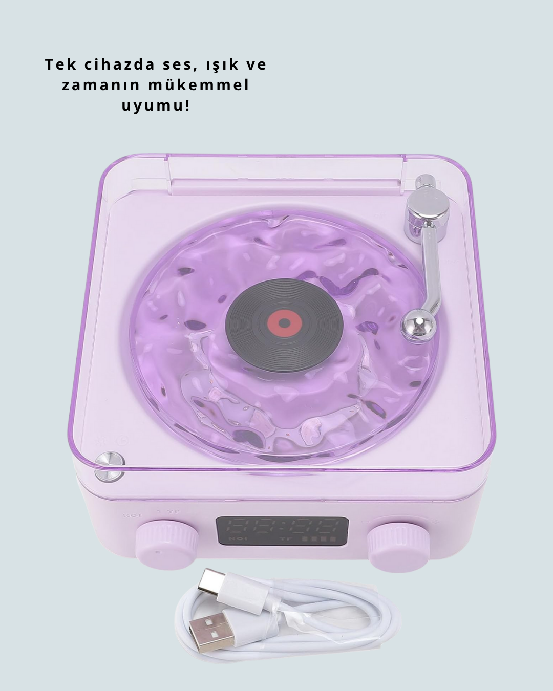 Retro Pikap Tasarımlı Bluetooth Hoparlör – Projektörlü Şarjlı Lamba - Lisinya