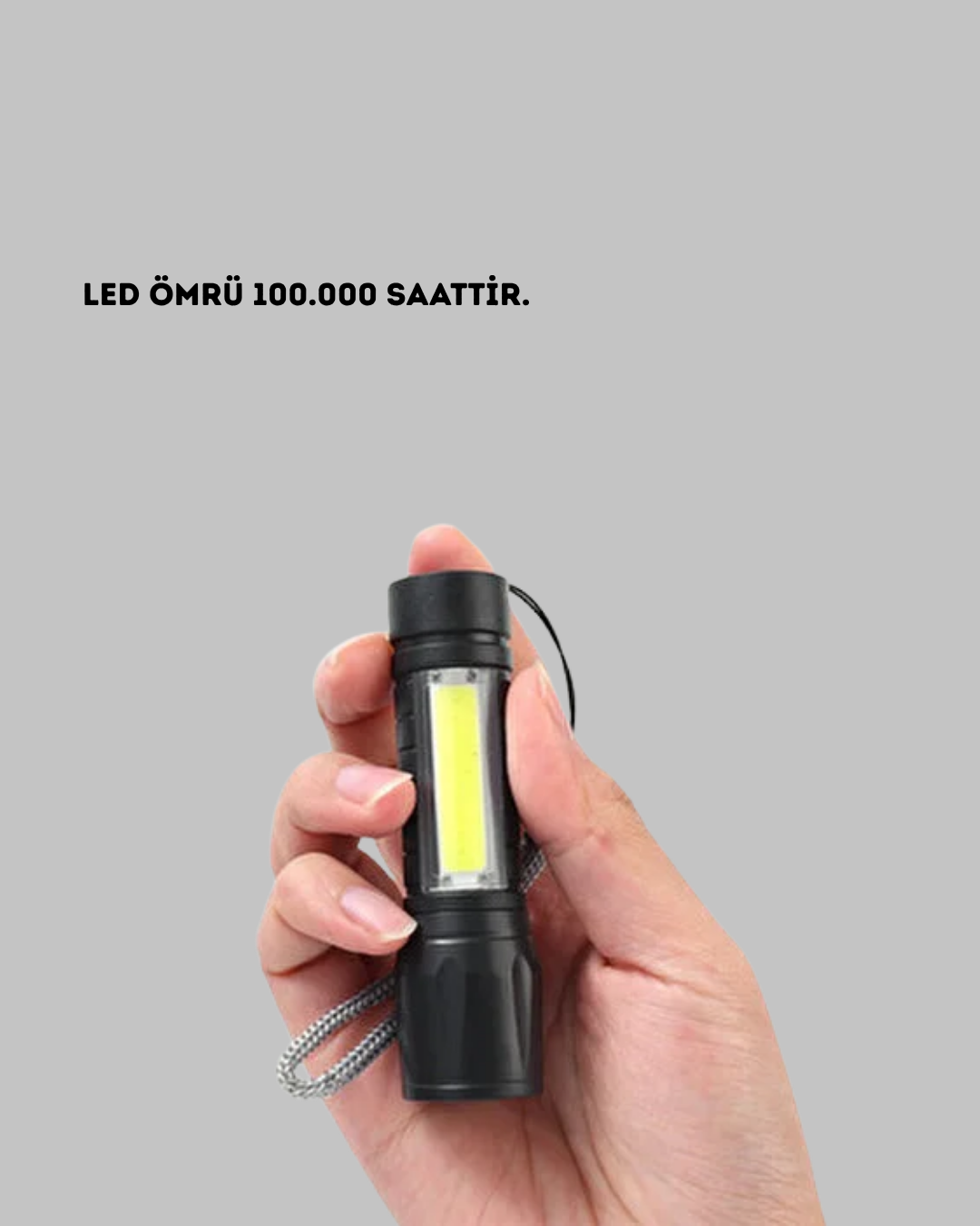 4 Mod Şarjlı Işıldak | Ultra Güçlü Cree LED | Su Geçirmez Alüminyum Gövde - Lisinya 4 Mod Şarjlı Işıldak | Ultra Güçlü Cree LED | Su Geçirmez Alüminyum Gövde - Lisinya