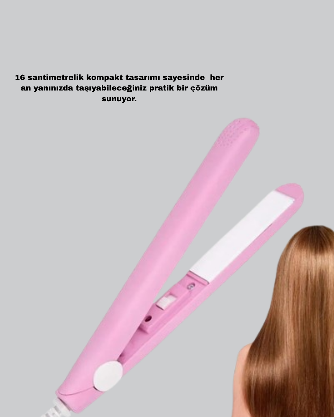 Seyahat Tipi Mini Saç Düzleştirici – Seramik Kaplama, Hızlı Isınma, Kompakt Tasarım - Lisinya