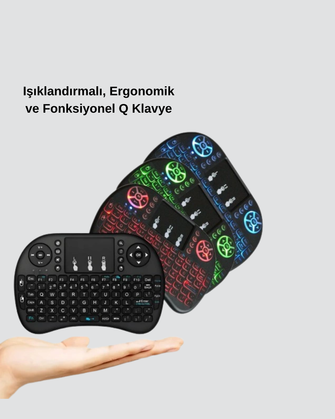Işıklı Q Klavye – Entegre Touchpad, Ergonomik Tasarım ve Türkçe Karakter Desteği - Lisinya