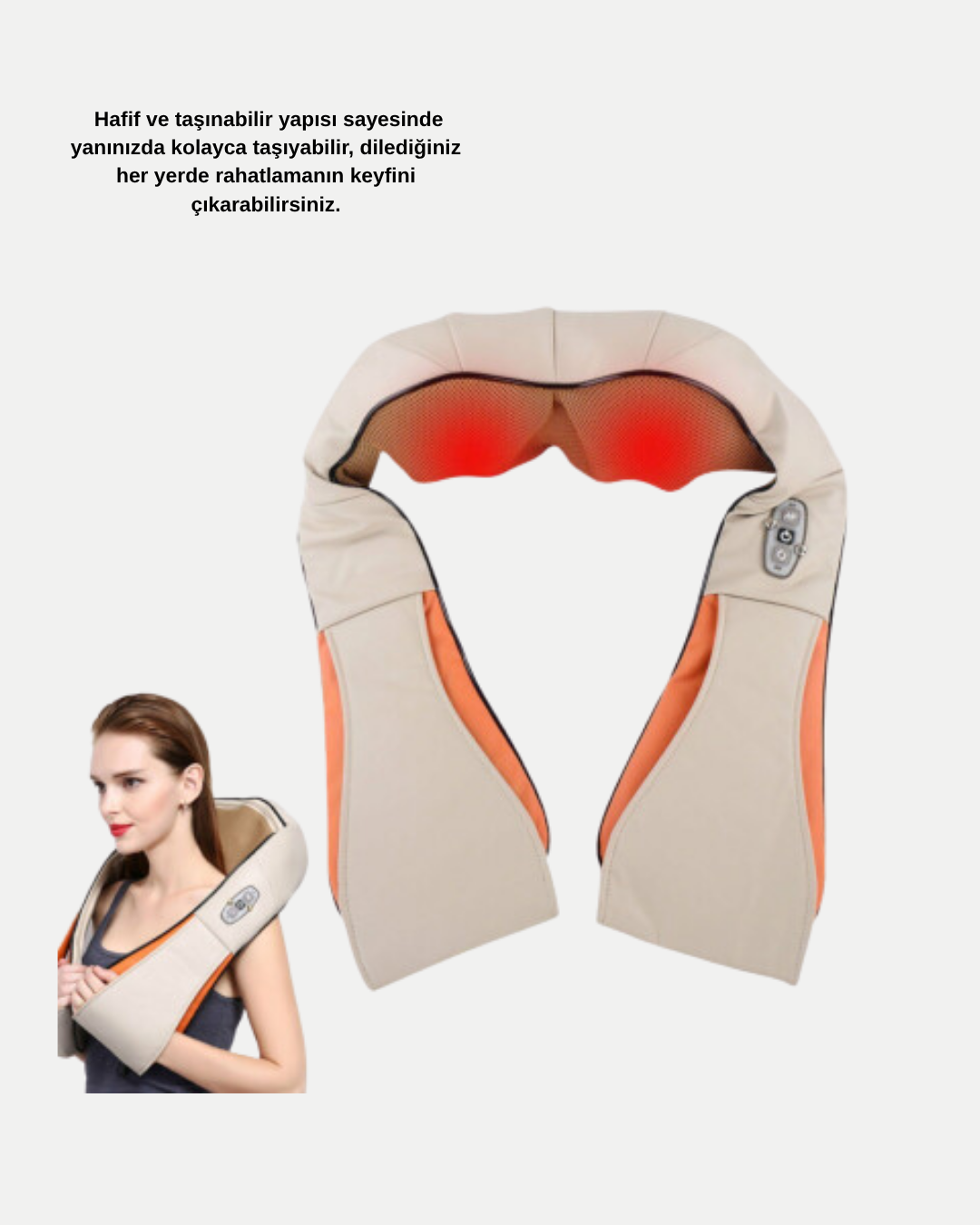 Yoğurmalı Isıtmalı Masaj Aleti – Ev, Ofis ve Araç Kullanımına Uygun, Çok Bölgeli Masaj Sistemi - Lisinya