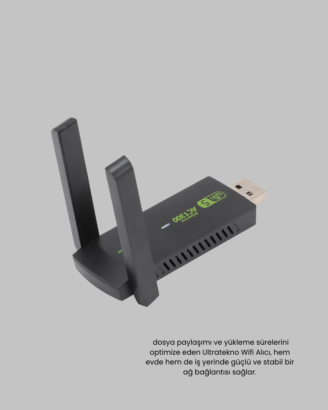 1200 Mbps Dual Band WiFi Adaptör – 5.8G & 2.4G Çift Antenli - Lisinya 1200 Mbps Dual Band WiFi Adaptör – 5.8G & 2.4G Çift Antenli - Lisinya