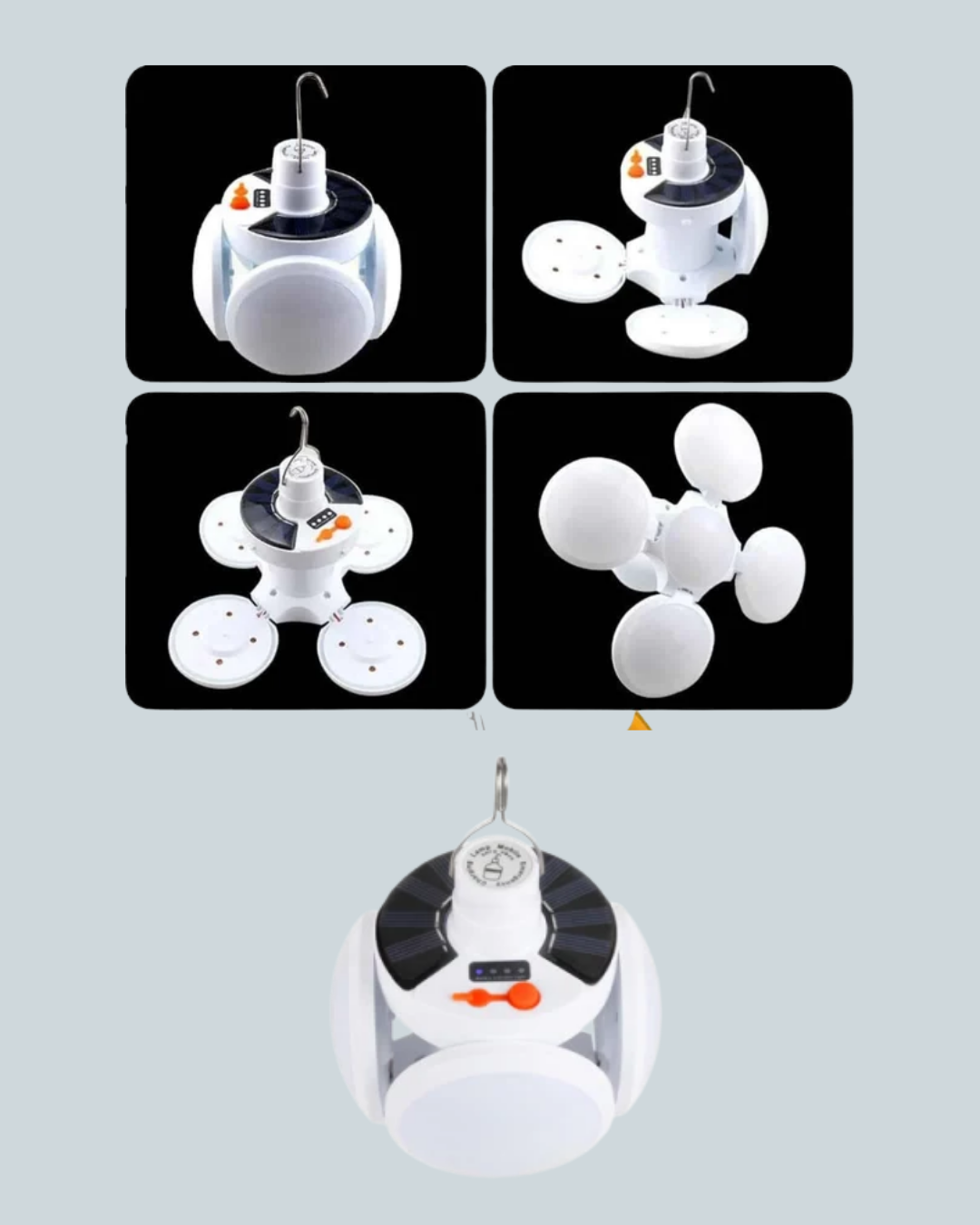 Çok Amaçlı Katlanabilir Güneş Enerjili Kamp Lambası – Masa Üstü ve Asılabilir Kullanım - Lisinya