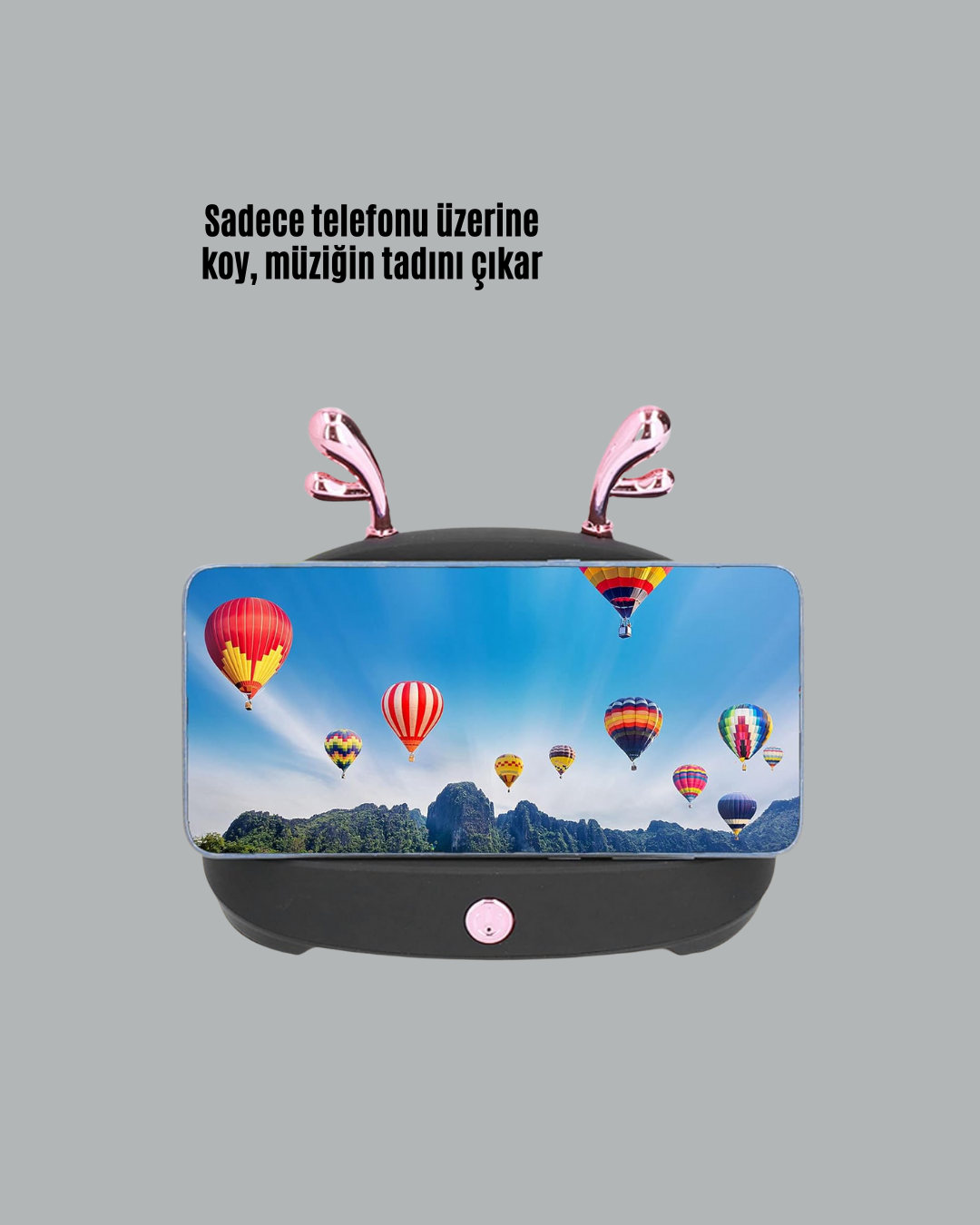 Akıllı Kablosuz Telefon Tutucu ve Stereo Hoparlör – Kolay Kullanım ve Yüksek Ses Kalitesi - Lisinya