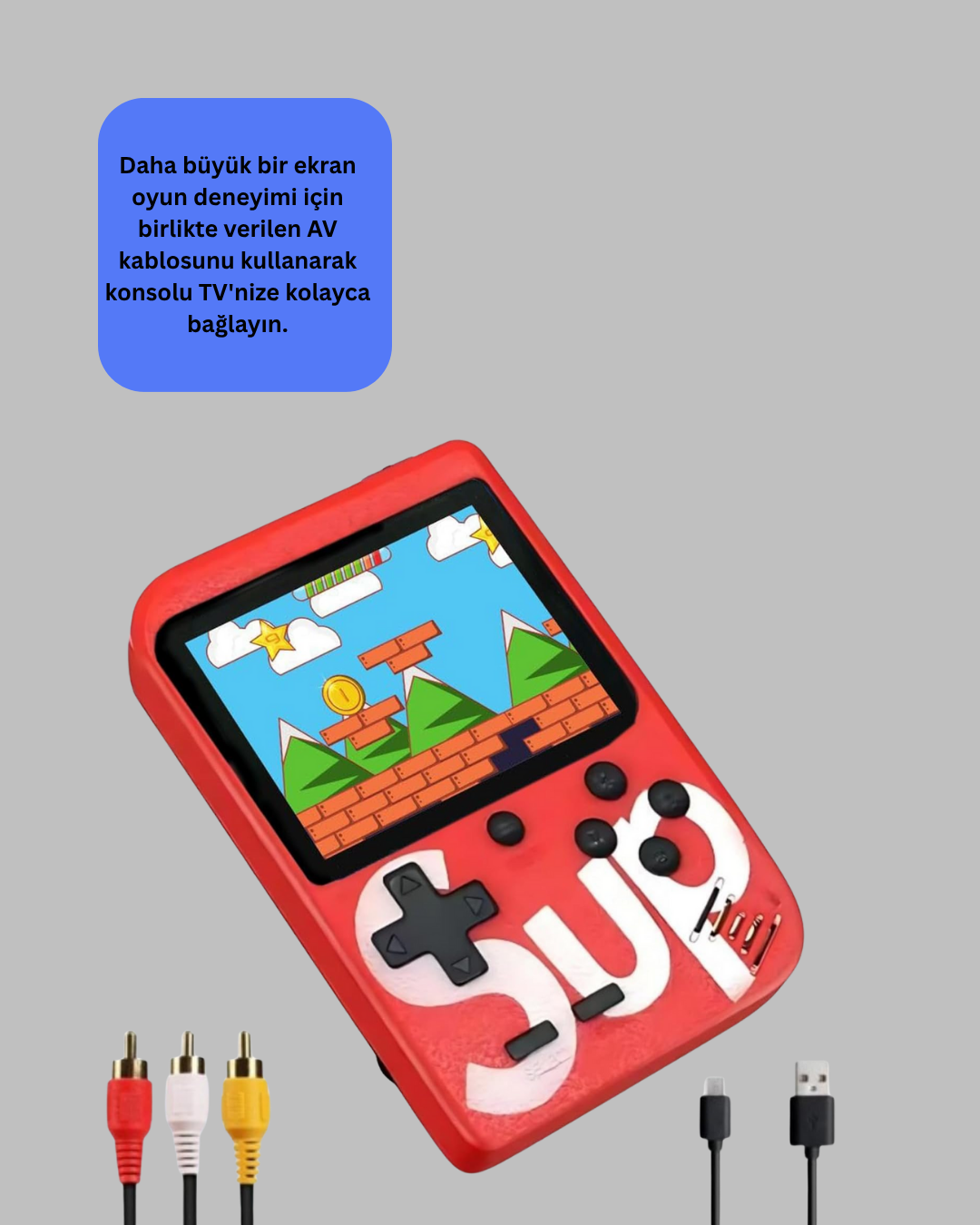 Şarjlı Taşınabilir El Oyun Konsolu 400 Oyun - Lisinya Şarjlı Taşınabilir El Oyun Konsolu 400 Oyun - Lisinya