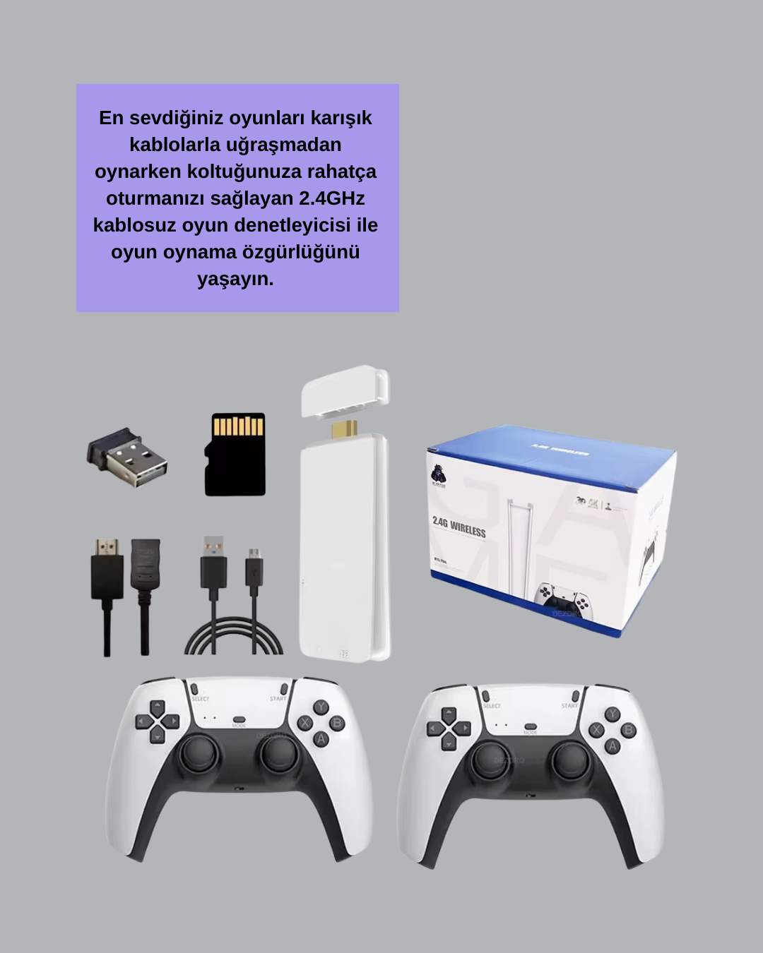 2 Kablosuz Kollu HDMI Uyumlu M15 Oyun Konsolu - Lisinya