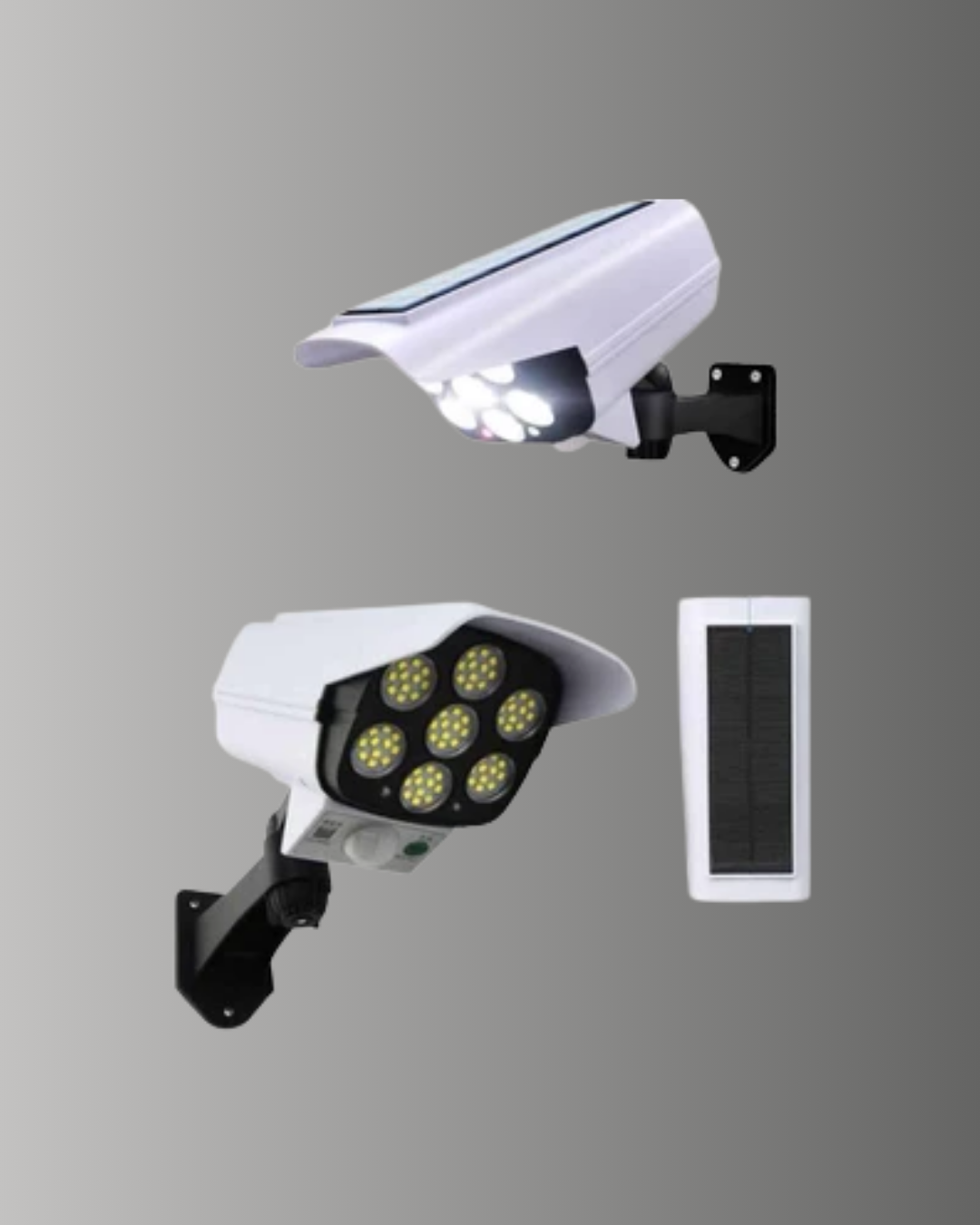 PVC+PC Malzemeli, 2'si 1 Arada Güvenlik Lambası – Ayarlanabilir Başlık ve Panel Açısı - Lisinya