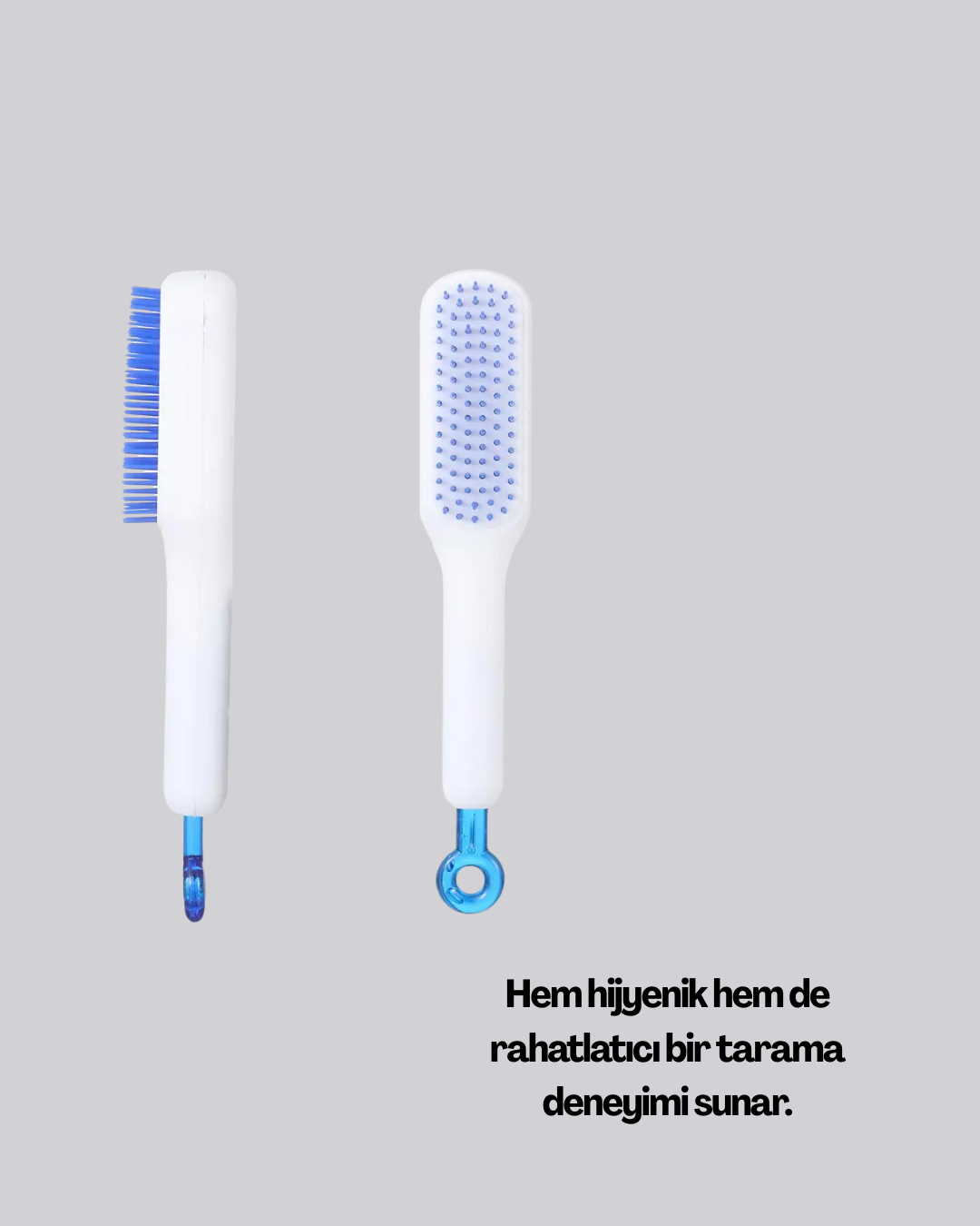 Anti-Statik Saç Tarağı – Kolay Temizlenebilir, Silikon Masaj Uçlu, Kompakt Boyut - Lisinya