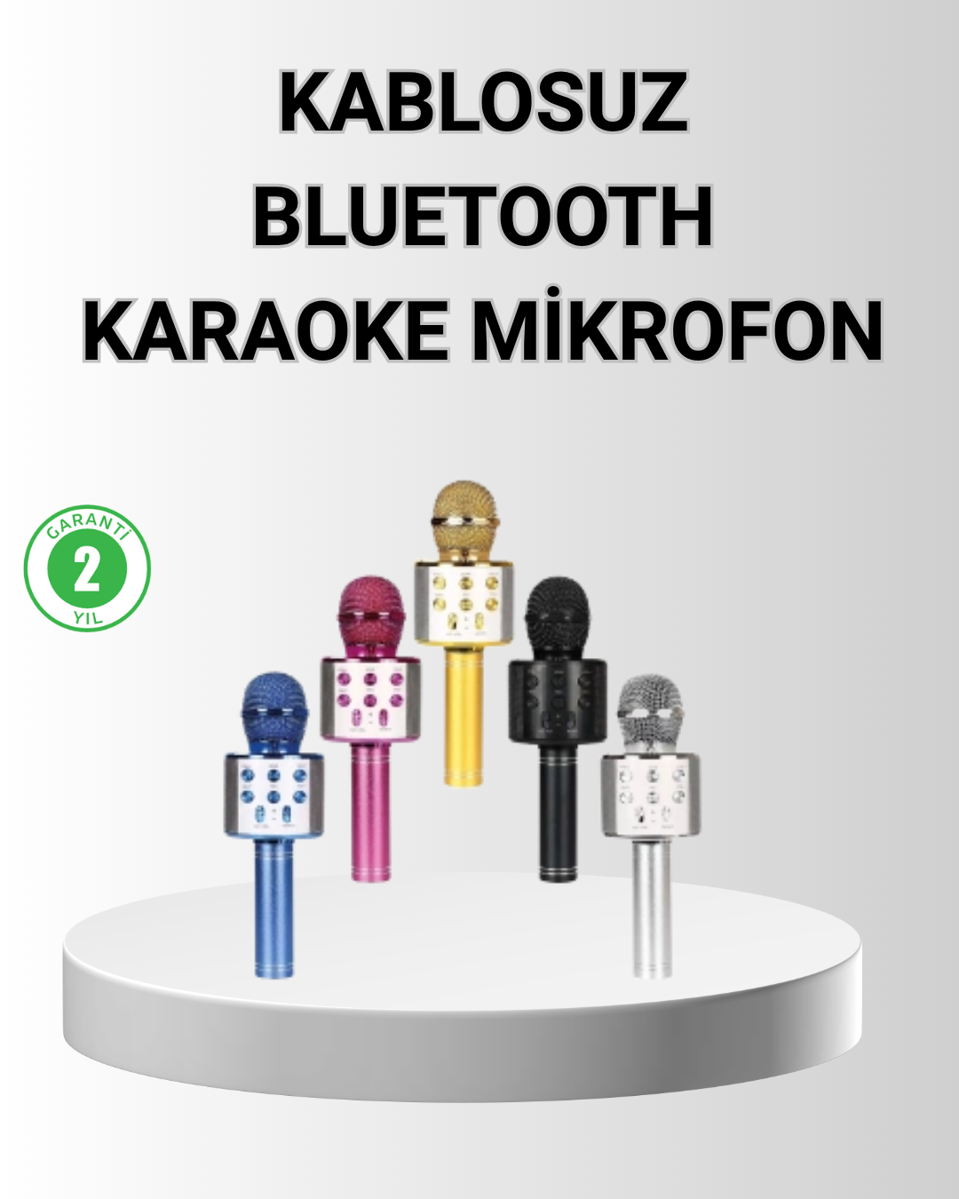 Bluetooth Karaoke Mikrofon – Yüksek Ses Kalitesi, Yankı Efektli, Uzun Ömürlü Pil - Lisinya