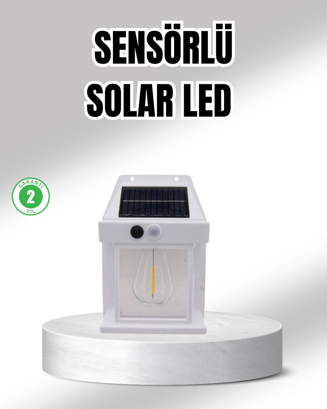 Güneş Enerjili Dış Mekan Sensörlü Duvar Lambası IP65 Su Geçirmez - Lisinya