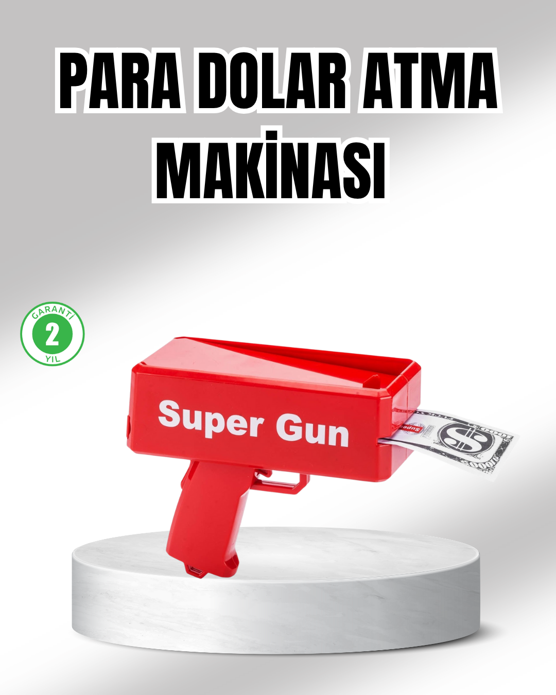 Super Money Gun Para Saçma Tabancası Yüksek Atış Güçlü Kırmızı Model - Lisinya