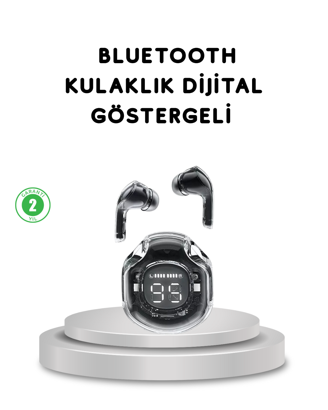 Bluetooth 5.3 Kablosuz Kulaklık HiFi Stereo ve Ekstra Bass Dijital Ekranlı - Lisinya