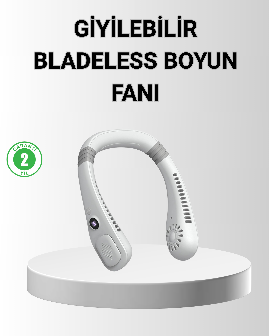Giyilebilir Boyun Fanı 360° Dairesel Rüzgar ve 5 Kademeli Hız Ayarlı - Lisinya Giyilebilir Boyun Fanı 360° Dairesel Rüzgar ve 5 Kademeli Hız Ayarlı - Lisinya